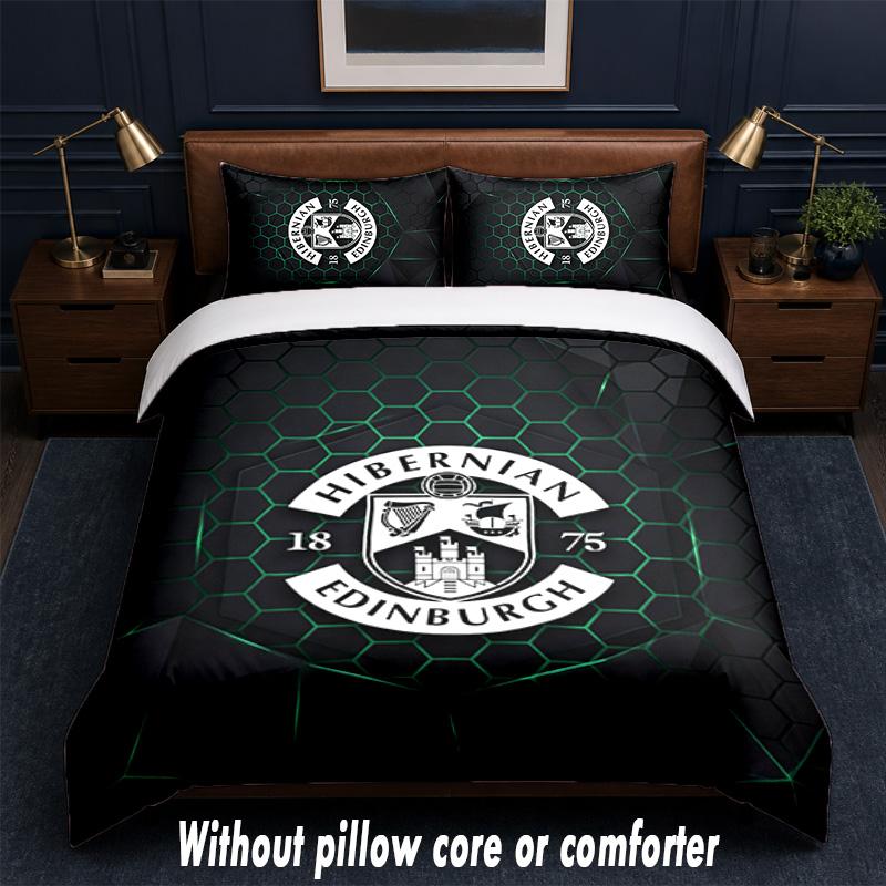 Дизайн Hibernian FC Комплект постельного белья 1 пододеяльник + 2 наволочки Мягкое дышащее домашнее постельное белье