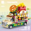 Retro Hamburger and Ice Cream Food Truck Building Block Set for Children