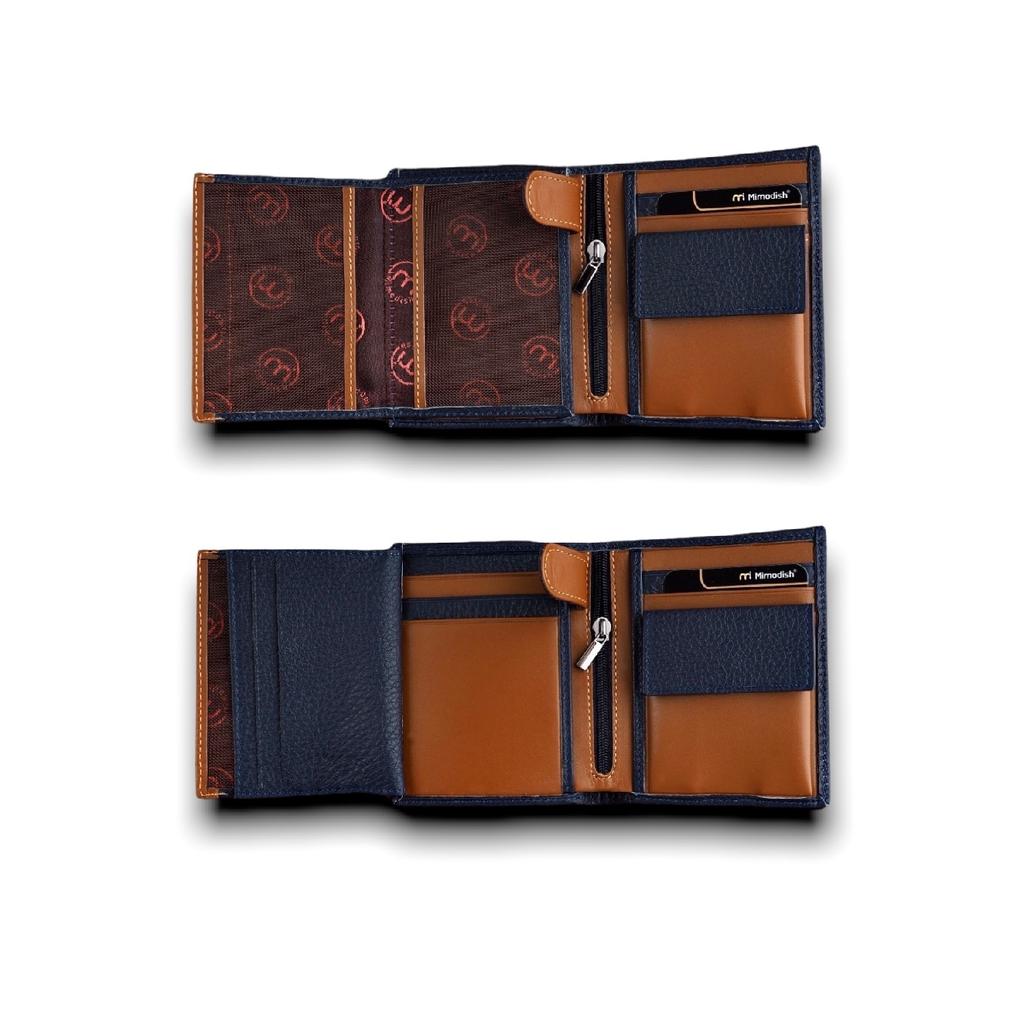 Роскошный мужской кошелек цвета хаки Camel с монетными глазами