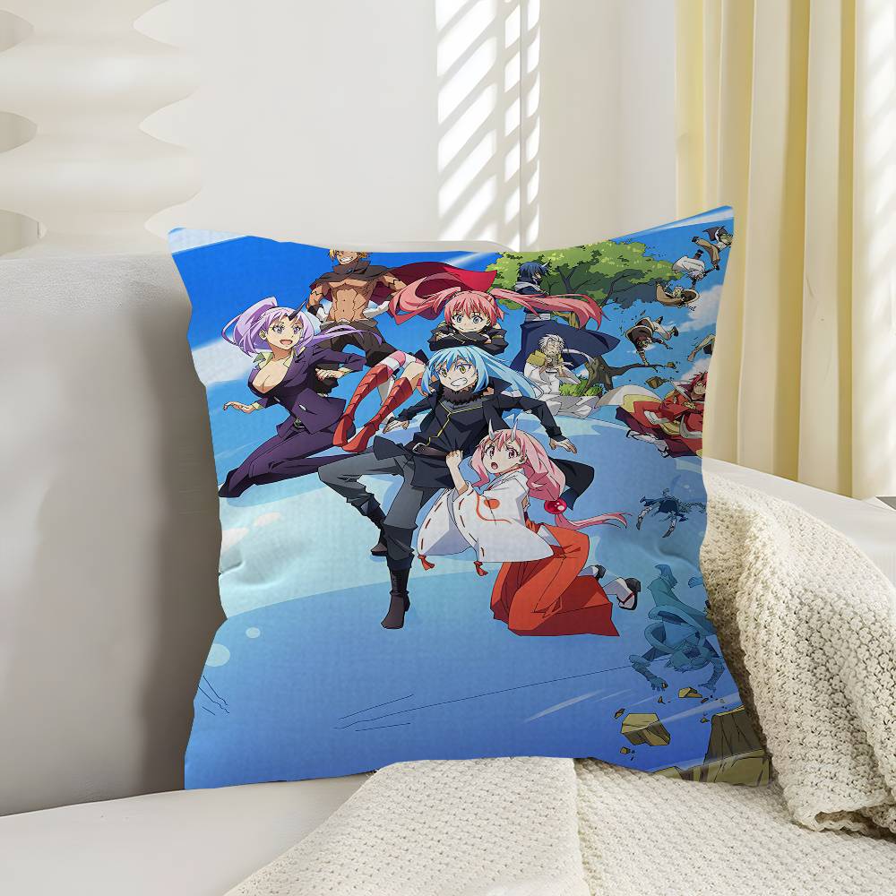 Аниме Tensei Shitara Slime Datta Наволочка Полиэстер Диванные подушки Декоративные подушки-игрушки Украшение дома Наволочка