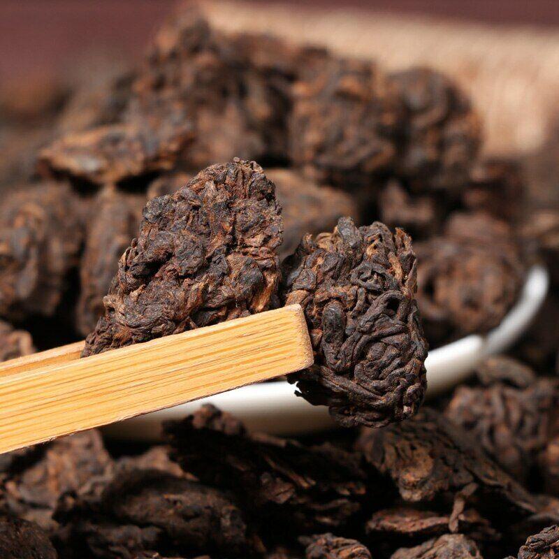 Рассыпной чай Supreme Aged Golden Bud Lao Cha Tou Puerh Спелый чай пуэр с кусочками самородков