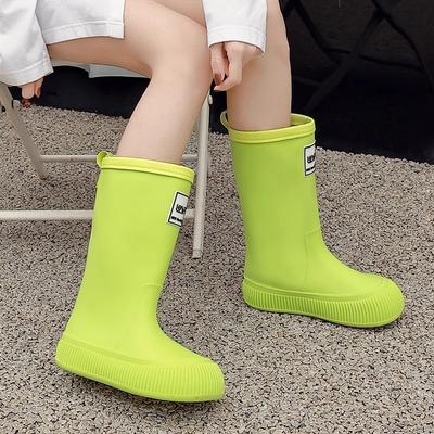 Новые женские непромокаемые ботинки с высоким голенищем, водонепроницаемые и нескользящие водные ботинки, бархатные длинные резиновые сапоги, износостойкие модные взрослые резиновые ботинки