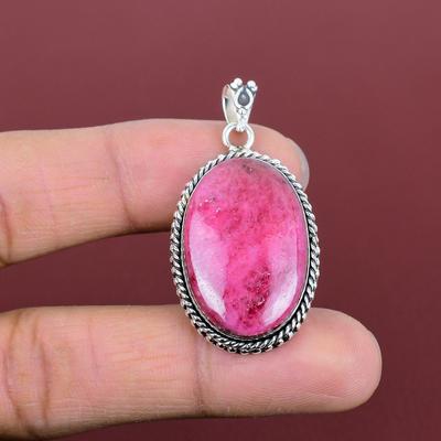 Кулон из родонита натуральный камень кулон кулон из стерлингового серебра 925 пробы ручной работы ювелирные изделия из родонита подарки на помолвку совершенно новый кулон