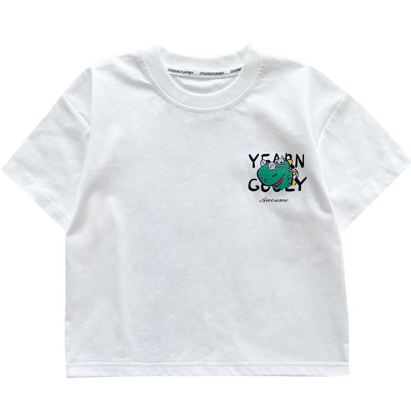 Футболка детская весенняя с изображением динозавра Nausicaa 2025 — унисекс с коротким рукавом для мальчиков и девочек