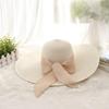 Summer Women Straw Hat Bowknot Wide Brim Floppy Panama Hats Female Lady Outdoor Foldable Beach Sun Cap