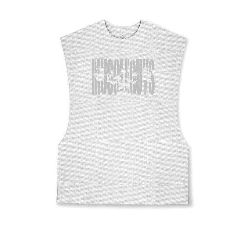Muscleguys Мужская сетка для фитнеса и бега, быстросохнущая футболка без рукавов, высококачественные дышащие майки на бретелях