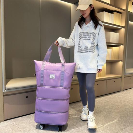 Большая вместительная расширяемая дорожная сумка с застежкой-молнией, водонепроницаемая, устойчивая к разрывам сумка для багажа с вращающимися колесами, дорожная сумка, чемодан