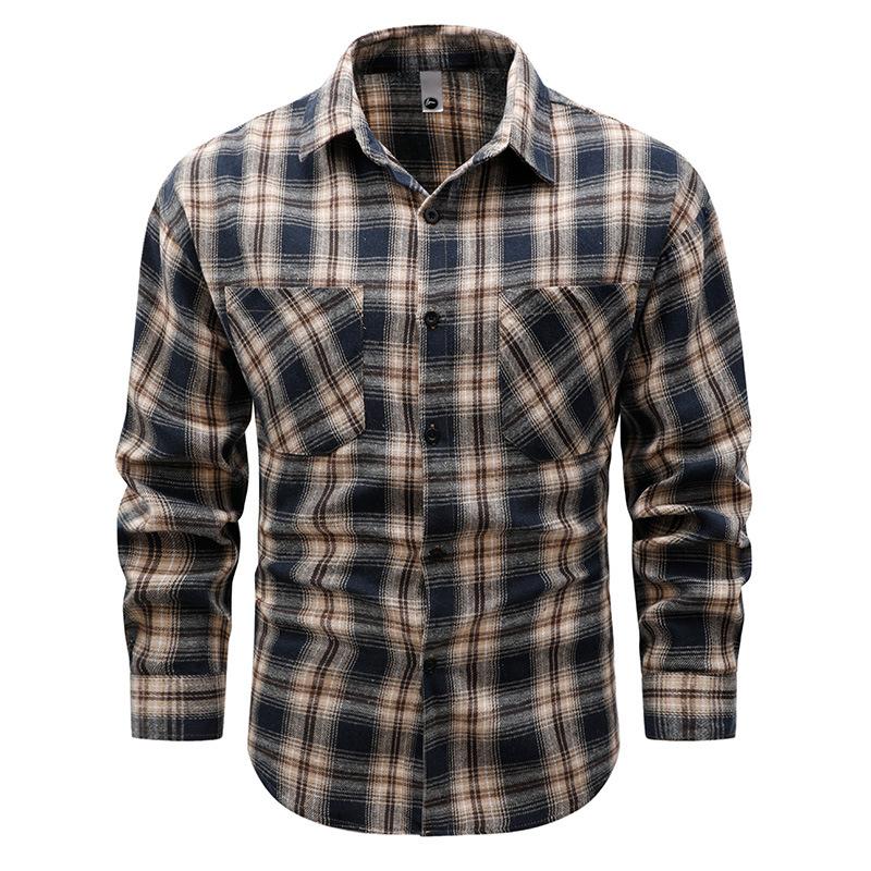Men S Vintage American Style Cleanfit Short Sleeve Plaid Shirt