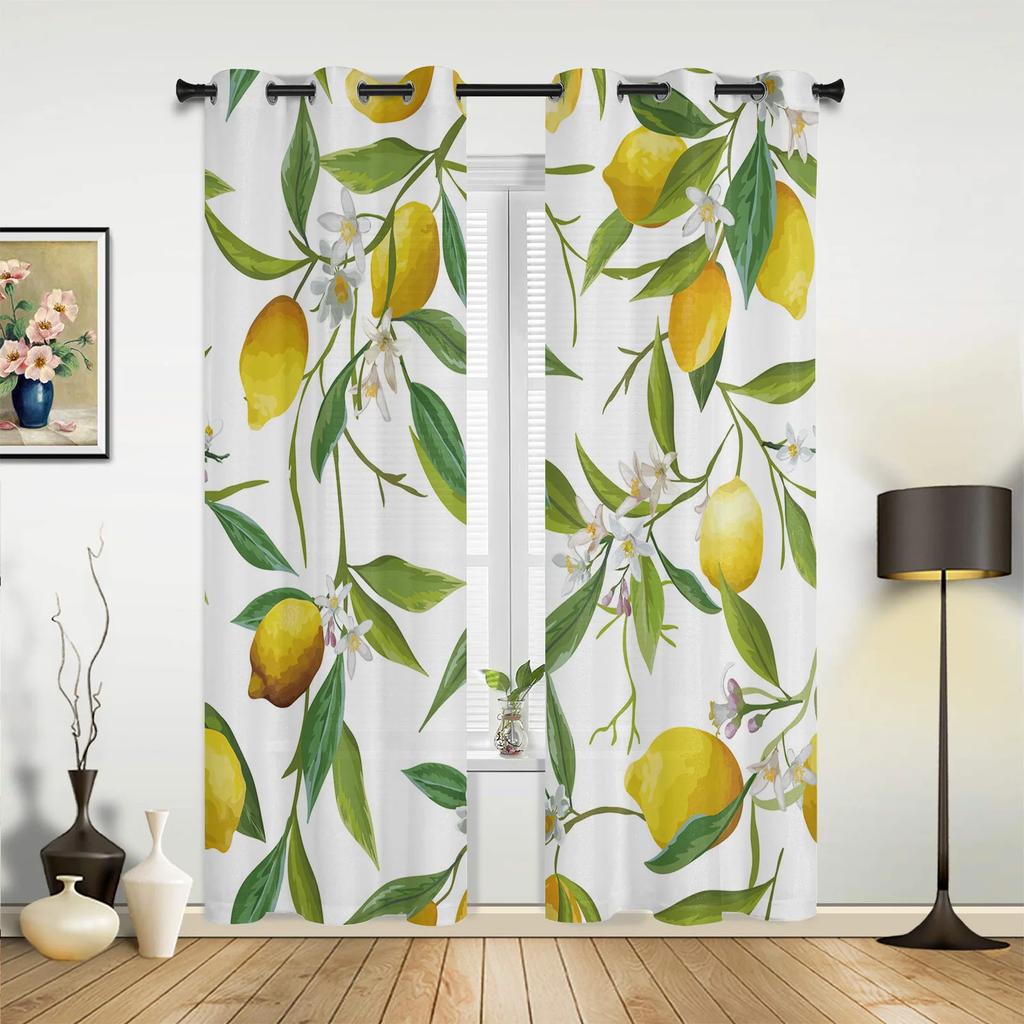 Fruit Cartoon Avocado Barbell Lovely Green Curtains for Bedroom Living Room Drapes Kitchen Children Window Curtain Home Decor