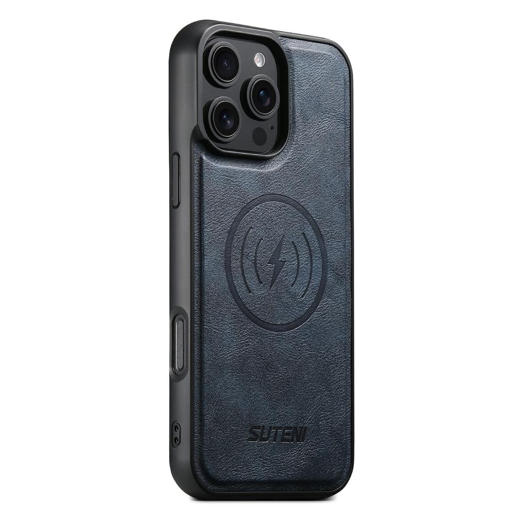 SUTENI G5 Чехол для iPhone 16 Pro, совместимый с MagSafe, задняя крышка из кожи с текстурой коровьей кожи