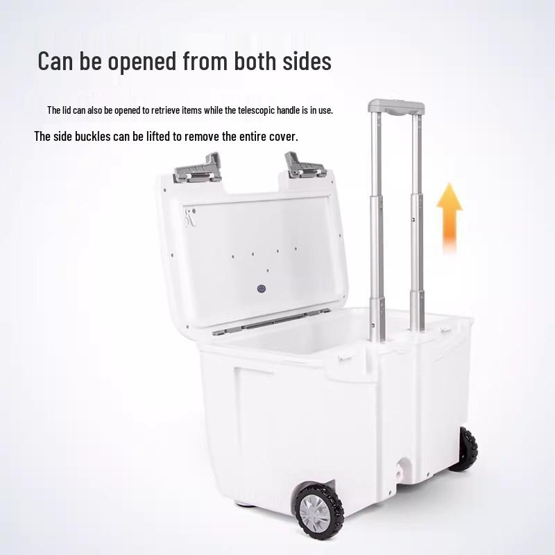 Hengguan 24-литровый уличный изотермический контейнер-холодильник на колесах с выдвижной ручкой и креплением для автомобиля для рыбалки и морепродуктов