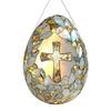 Yousheng Easter Egg Suncatcher 2D Acrylic Egg Shape Sun Catcher Window Hanging Decoration with Chain for Porch Garden Religious Home Decor