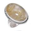 Natural Golden Rutile Gemstone 925 Solid Sterling Silver Jewelry Ring S.7 Z6e31