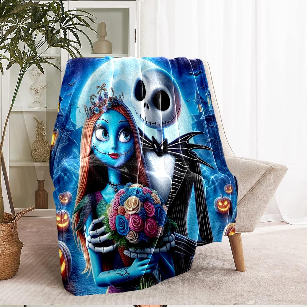 The Nightmare Before Christmas Theme Printed Blanket - Perfect for Couch, Bed, Travel & Outdoor Use | Machine Washable, Cozy & Durable.