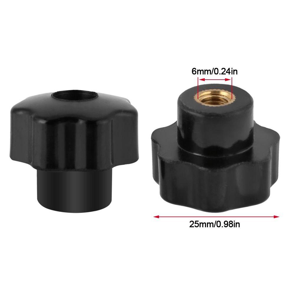 10pcs Female Threaded Star Knobs Round Shape Knurled Grip Knobs Threaded Hand Knob Machine Tool