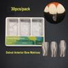 10 dona yoki 30 dona Dental Matrix Bandlar Anterior Matrix Strip Metall Matritsalar Shaffof Kamon Anterior Matritsalar Sektsiyali Konturlangan Matritsa Tizimi