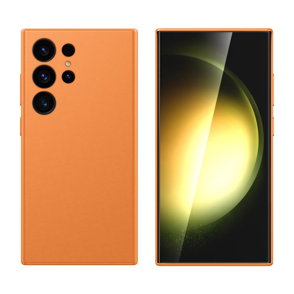 Кожаный чехол для телефона Samsung Galaxy S 24 S24 Plus 360 Полная защита Однотонная задняя крышка Shell