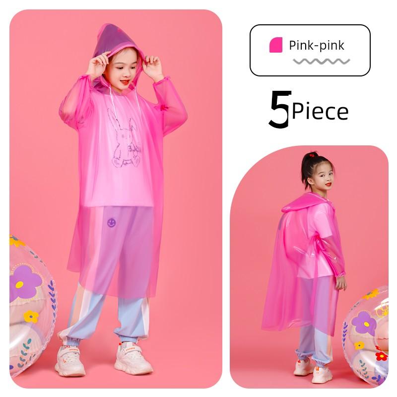 Disposable Raincoat Kids Protective Thickened Long Section Full Body Rainproof Portable Student Girl Boys' Schoolbag Poncho