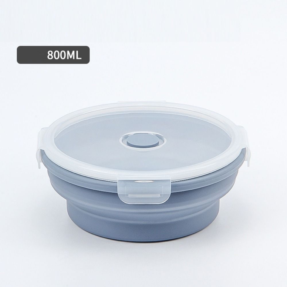 with Lids Portable Food Container Solid Colors Silicone Collapsible Bowl  Outdoor