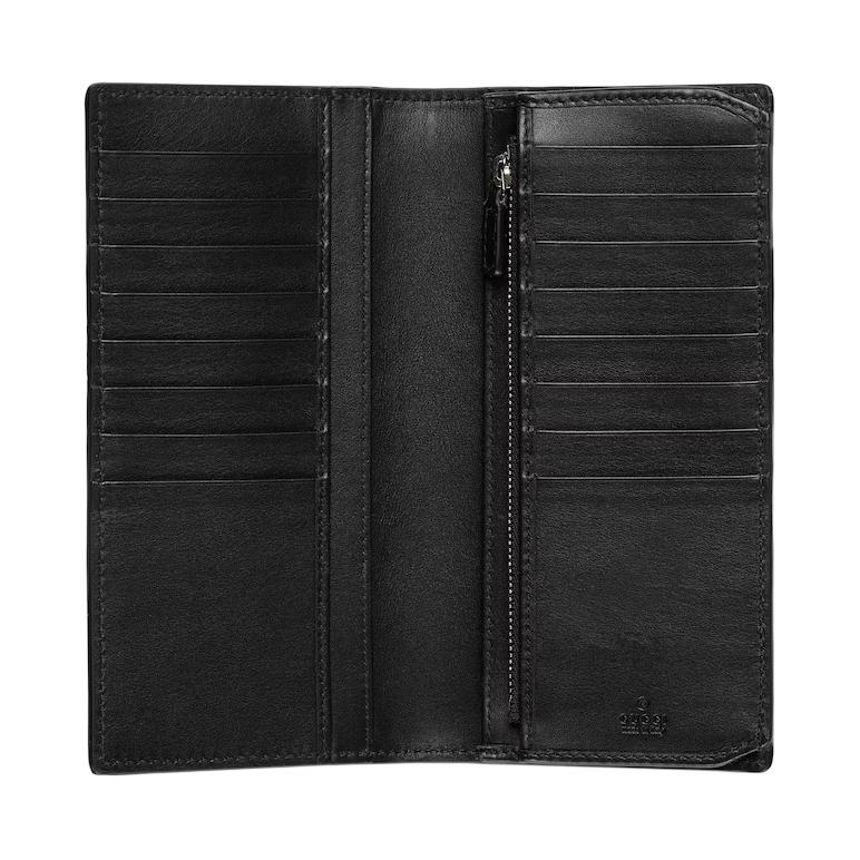 Gucci Imprint Logo Embossed Long Leather Wallet Men wallet Black 835014-AAE1T-1000