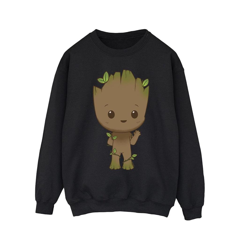 Marvel Mens I Am Groot Chibi Wave Pose Sweatshirt