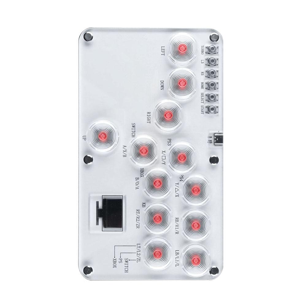 Leverless Controller Fight Sticks 12Keys Mini Fighting Game Arcade Stick with Turbo & Hot Swap RGB Button for PS4/PS3/Switch/PC