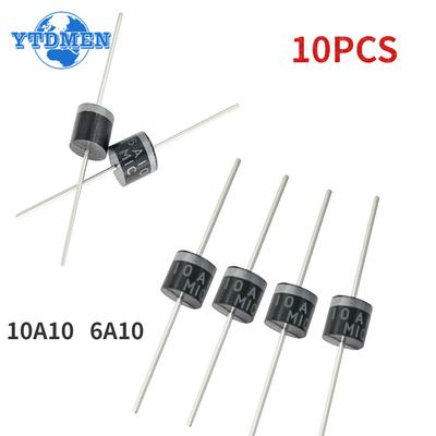 10 шт. выпрямительный диод 6A 10A 1000V DO-27 комплект электрических осевых выпрямительных диодов 6A10 10A10