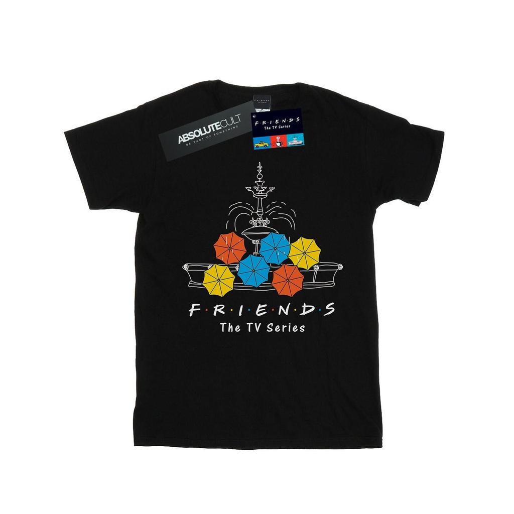 Friends Girls Fountain And Umbrellas Cotton T-Shirt