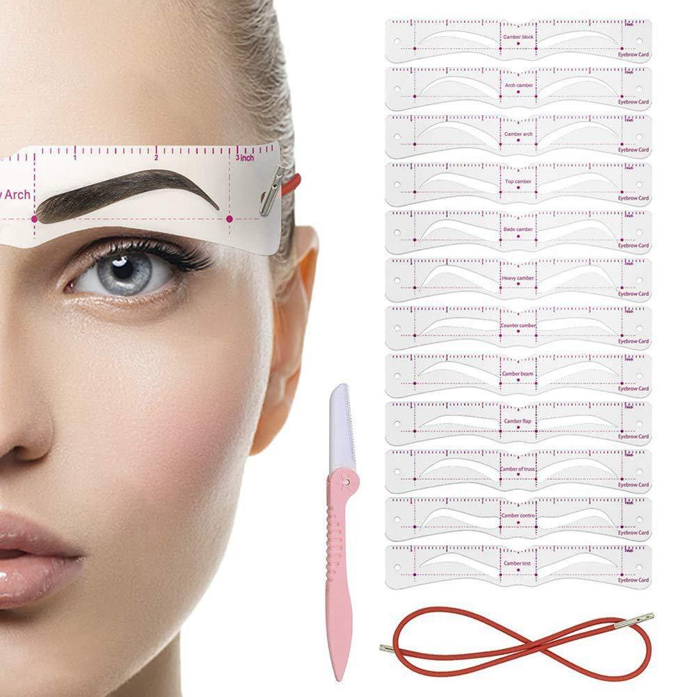 Cosmetics With Strap Eyebrow Razor Easy To Draw Eyebrow Stencil Template Eyebrow Shaper Kit