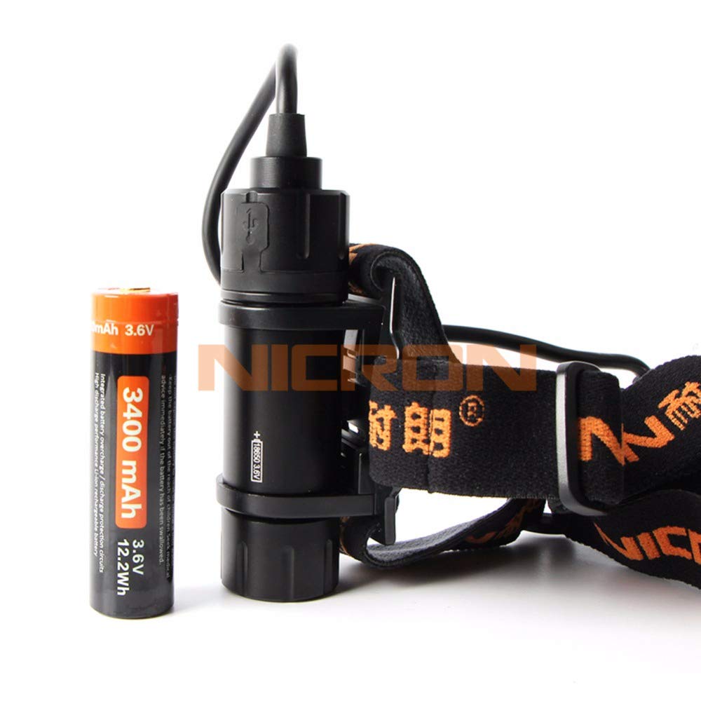 NICRON 900 5 Brightness Durable 900 5 Brightness Durable Uses CREE LEDs from the High-Brightness Headlight, H30, Lumens, Levels, Rechargeable,