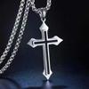 Charm Punk Amulet Jewelry Cross Arrow Pendant Box Chain Necklaces for Men