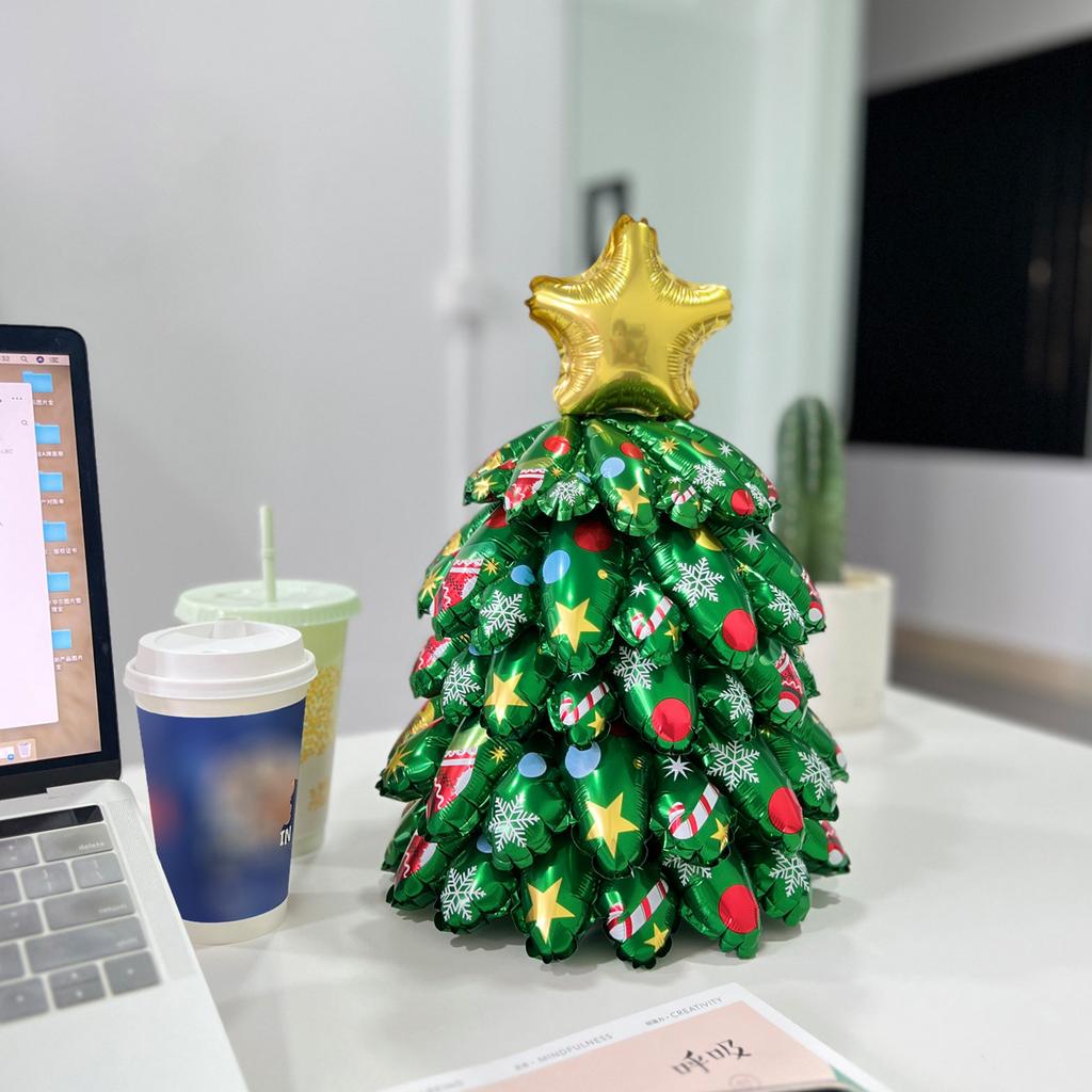 Рождественские украшения 2025 года, шары в виде рождественской елки, товары для рождественской вечеринки, фольгированные шары, снеговики, шары в виде Санта-Клауса