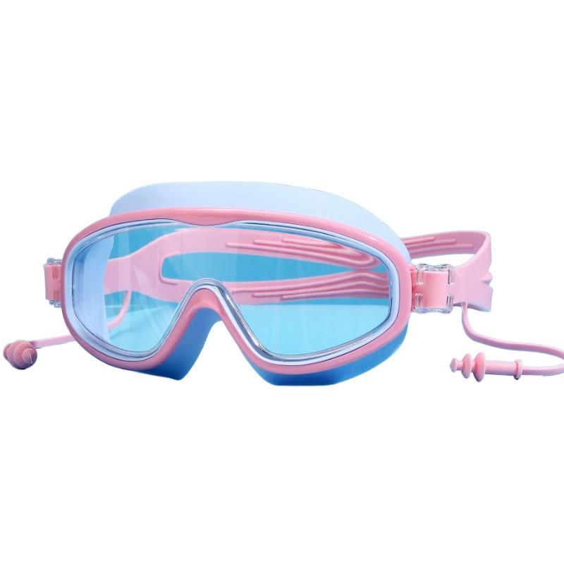 Детские плавательные очки с большой оправой, водонепроницаемые, противотуманные, плавательные очки HD для девочек и мальчиков, плавательные очки для снаряжения