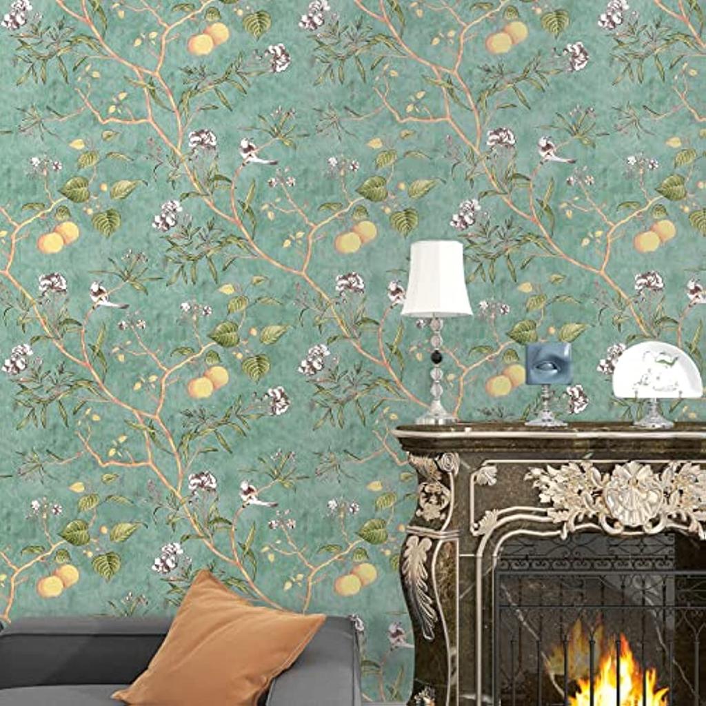 Винтажные ботанические птицы самоклеящиеся обои виниловые самоклеящиеся обои зеленые съемные контактные обои для декора дома