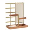 Original Design For : Gold Double Axis Jewelry Rack With Dismantling Solid Wood Base Ring Storage Plate Earring Jewelry Rack