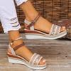 Women's Braided Casual Sandals Buckle Strap Platform Wedge Sandles for Women 2024 Summer Light Non Slip Walking Sandalias Mujer