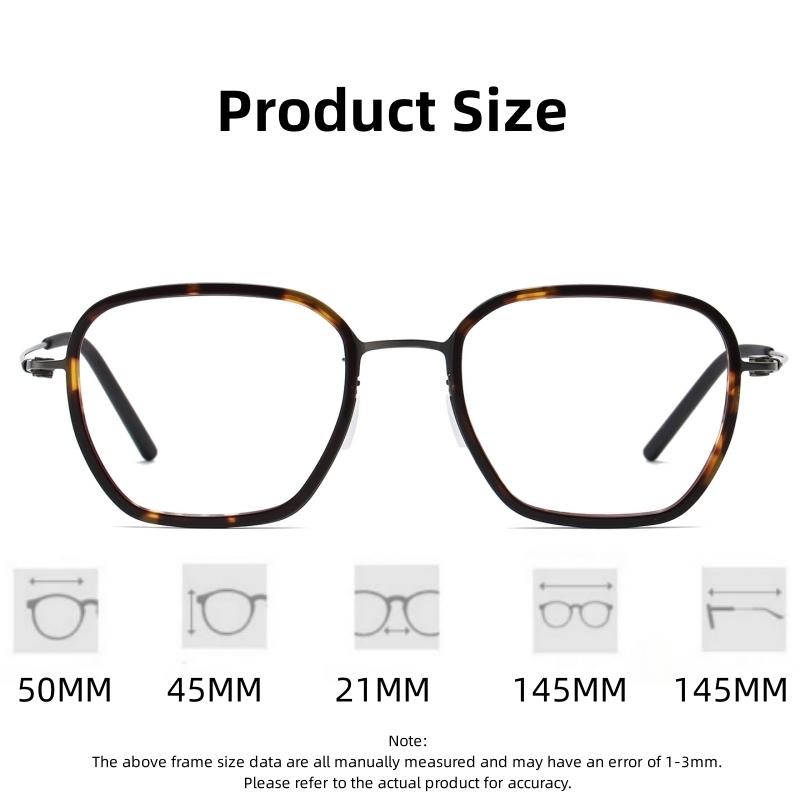 FIRADA Fashion Acetate Fiber Glasses Women Retro Square Titanium Eyewaer Optical Prescription Eyeglasses Frame For Men L9852-C