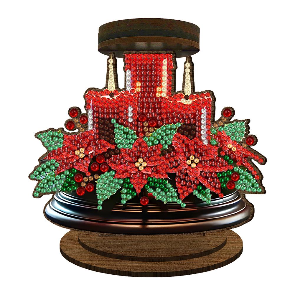 Wooden Exquisite Pattern Mosaic Rhinestone Drawing Candlestick Decor 5D DIY Diamond Painting Candlestick for Home Office