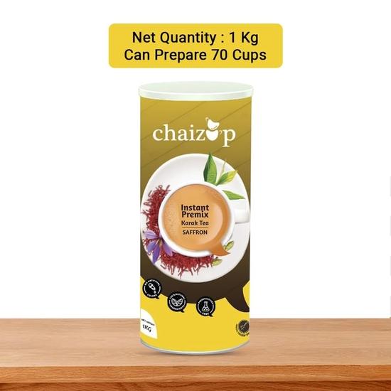 Чай Chaizup Premium 1 Min Instant Assorted Tea Pack - 1 кг банки (Упаковка из 2 шт.) | Ароматизаторы шафрана и кардамона | Приблизительно. 144 порции | 2 кг