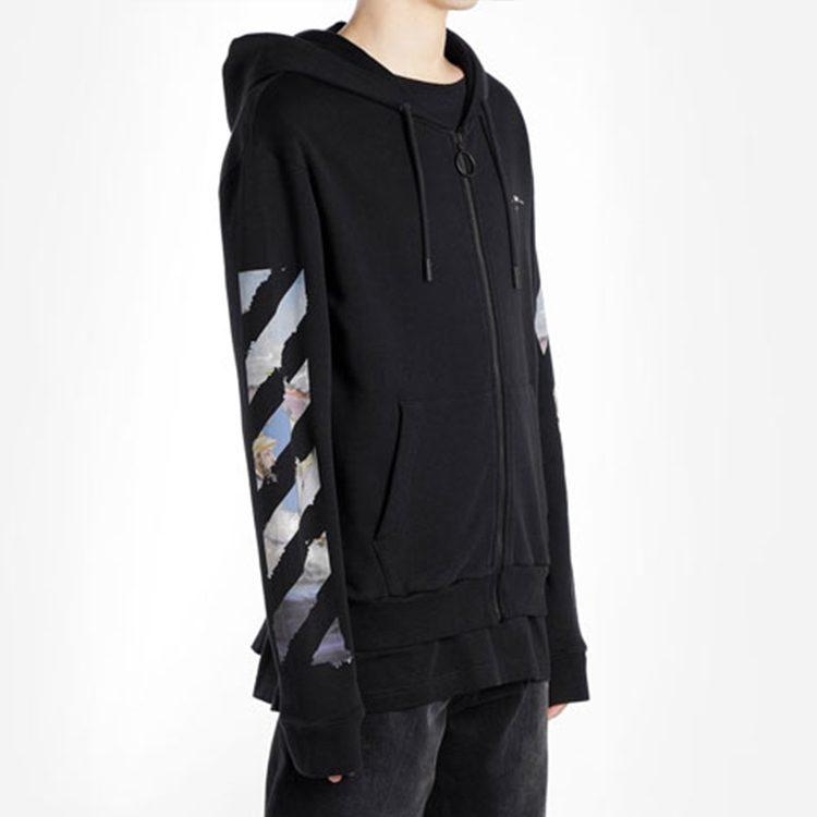 OFF WHITE Эдуард Мане Плавучая студия Стрелы Худи на молнии OMBE001G20FLE0011088