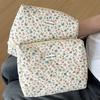 Storage Makeup Case Bags Women's Lovely Floral Stitching Corduroy Cosmetic Bag for Skin Care Ltems Lipsticks Accessories