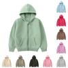 Children's Fashion Solid Color Long Sleeved Casual Jacket Zipper Hoodie Sweatshirt Jacket