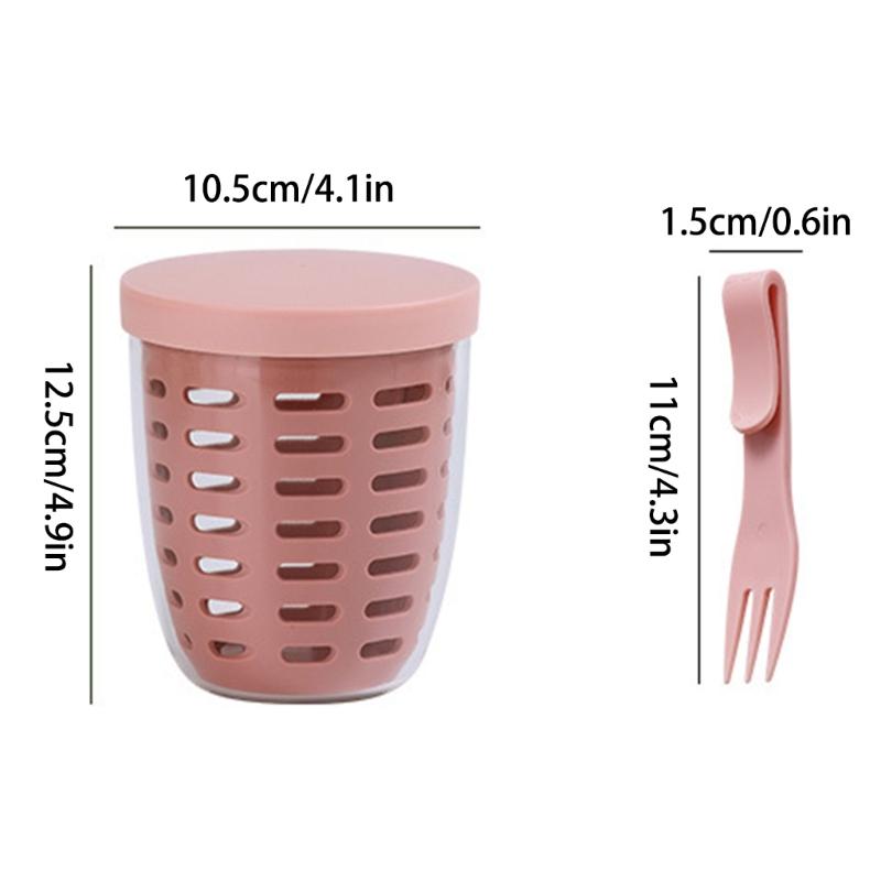 600ml Practical Picnics Storage Bucket Plastic Cup Seal Salad Cup for School