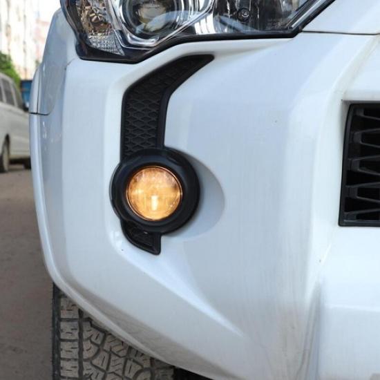 Smoked Black Front Fog Lights Lamps Cover Trim Accessories for 4Runner 2014-