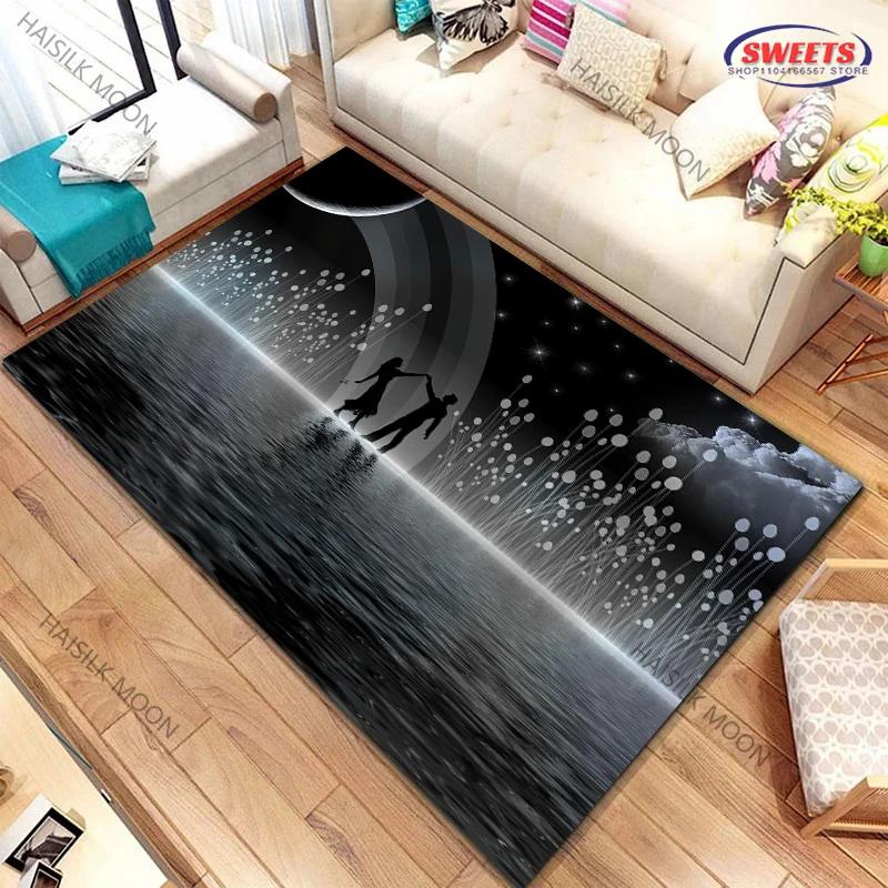 Artistic Love Theme Printed Carpet Living Room Bedroom Sofa Office Large Area Decorative Mat Kids Play Rugs Warm Large Size