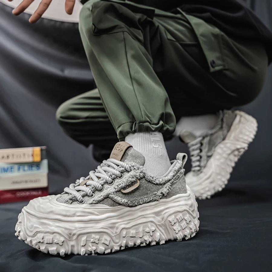 Трендовые 2025 Весна Новые Универсальная Ткань Толстая Подошва Увеличение Роста Повседневные Спортивные Супер Горячие Повседневные Мужские Кроссовки мужчины