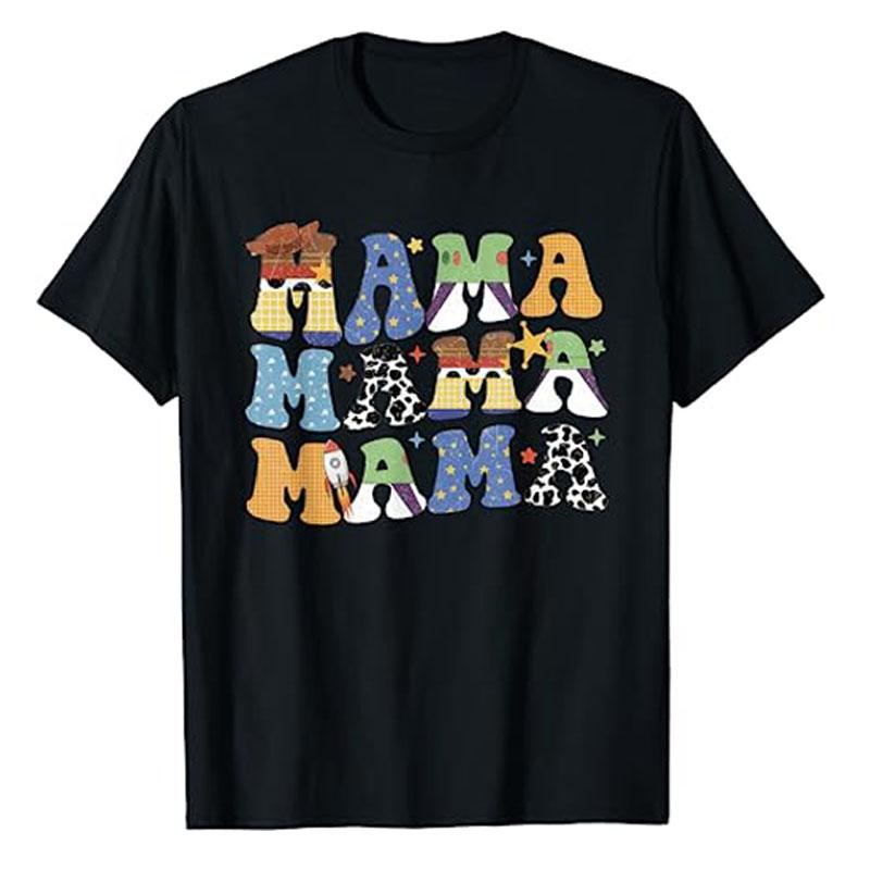 Toy Funny Story Mama - Boy Mom Mother's Day Tee for Womens T-Shirt Sayings Graphic Outfits Cotton Short Sleeve Blouses Gift Idea