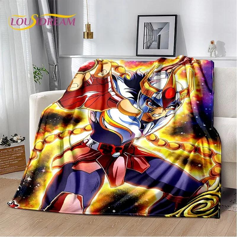 Мягкое фланелевое одеяло из мультфильма Saint Seiya 3D Retro для кроватей, диванов, пикников, пледов для отдыха на свежем воздухе, подарков