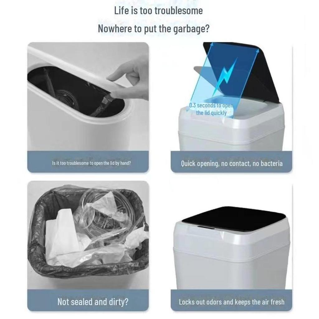 12-литровый интеллектуальный датчик мусорного ведра: Автоматический и ручной, водонепроницаемый, дезодорирующий, стерилизатор для кухни и туалета