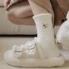 Cartoon Mink Velvet Thick Women's Socks Thick Fleece White Mid-tube Socks Winter Socks